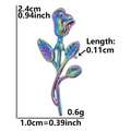 Specifiche dettagliate delle dimensioni per orecchino a rosa in acciaio arcobaleno - Rosa / Bianco AB