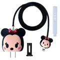 Pink Minnie Mouse silicone protective cover set for 18W 20W USB-C charger and cable - Minnie / Five-Piece Set