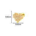 Golden pixel heart lip stud with micro-paved cubic zirconia measuring 0.82cm by 0.92cm - Gold Pixel Heart (2622-6# Gold)