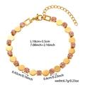 Dettaglio del bracciale dorato con pietre rosa che mostra dimensioni e chiusura - Pietra Rosa/Piastra Metallica Rotonda (ZHB2633-Oro) / Oro