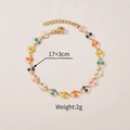Pulsera de cuentas de esmalte de colores en cadena dorada, largo 17+3cm, peso 2g - Estilo en Forma de U