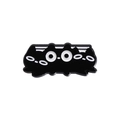 Minimalist black cat enamel pin with multiple eyes, cute cartoon animal badge for accessories - Cat Peeking In Cup / Black White Cat (sxz032-1)