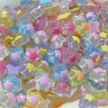 Star-shaped resin craft charms with colorful inner layers for DIY jewelry making - 20# Transparent Two-Tone Star (Small)
