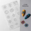 Stickers ongles 5D mandala bohème JT-001 avec texture en relief pour effet 3D - Moule en silicone haute transparence JT-001 (Bohème)