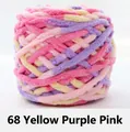 Filato di ciniglia spesso per maglieria fai-da-te colore 68 giallo viola rosa - Giallo Viola Rosa