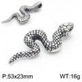 Colgante de serpiente punk gótico en acero inoxidable negro con textura de escamas 16g - Color Acero Sin Cadena (KP119295-KJX)