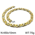 Men's two-tone gold and silver punk chain necklace, 450x10mm width with heavy links - 10mm x 18cm / Two-tone (Gold & Silver)