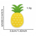 Detailed view of pineapple embroidery patch with precise dimensions 6.5cm by 3.6cm - Pineapple Style (5#)
