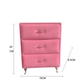 Pink velvet mini jewelry dresser with three drawers and dimensions 20x15x8.5 cm - Rose Pink 3-Drawer Cabinet