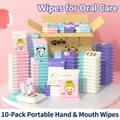 Portable baby wipes with 10 pieces pack featuring colorful cartoon animal patterns - Mascot / 10 Sheets/Pack