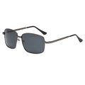Gafas de sol polarizadas cuadradas para hombre con lentes grises y montura de metal - Puente Simple Lente Gris