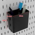 Black hanging storage cup for pegboard organizer, plastic holder for pens and stationery - Black Storage Box