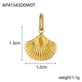 Golden scallop shell charm for DIY jewelry, 1.3cm x 1.2cm stainless steel pendant - Gold Scallop (AP41543D0W0)