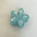 Plumeria hair claw clip in turquoise with rainbow pearlescent finish for women - Approx. 8x7x4cm / Iridescent Lake Blue
