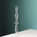 Candeliere minimalista in vetro trasparente, altezza 31,5 cm con design a più sezioni - Anello singolo / Trasparente