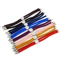 Adjustable braided bracelet cords in seven colors with metal sliders on a white background - Sky Blue Rope + White K Accessories