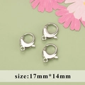 DIY jewelry rhodium plated heart-shaped lobster clasps in silver finish, size 17mm x 14mm - Oval Clasp 17mm*14mm
