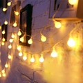 Warm white LED globe string lights for camping tents and outdoor decorative atmosphere - 1.5m 10 LEDs - Battery / Warm White