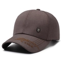 Dunkelbraune Herren Baseballkappe mit M 1991 Metallabzeichen und 318 Sternbestickung - Kaffeebraun / Verstellbar