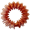 Vibrant orange spiral spring finger massage ring for stress relief and acupuncture therapy - Orange