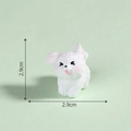 Miniature white resin dog figurine with pink ears for moss micro landscapes 2.9cm - White Shaking Head