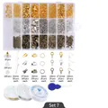 DIY jewelry making kit in golden and silver finish with 24-grid organizer box - Set 7 (227g)