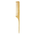 Sustainable bamboo rat tail hair comb in natural wood color for hairstyling and parting - Bamboo Pointed Tail Comb