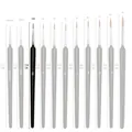 Fine detail paint brush set with sizes 00000 to 7 featuring black triangular handles - Black / #00 (round Rod)