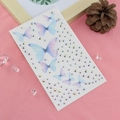 Face gem stickers set with blue butterfly designs and colorful rhinestones for eye makeup - Blue Butterfly + Iridescent Rhinestones