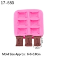 Pink silicone candy mold with six cavities featuring Sweet text for DIY chocolate crafts - 3# Pink Candy Shape