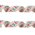 Cinta navideña de arpillera con texto de purpurina roja y verde para decoración festiva DIY - Letter Print / 2M*6.5CM
