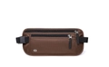 Brown slim RFID blocking waist bag made of diamond nylon for travel security - Brown