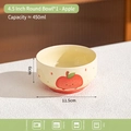 Ciotola in ceramica con motivo mela e pois per yogurt o riso, capacità di 450ml - Ciotola Rotonda da 4,5 Pollici - Mela / Ciotola Singola