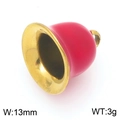 Rote Emaille Glocke Anhänger mit Goldrand, 13mm Breite, DIY Weihnachts Schmuckstück - Rot