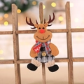 Brown reindeer felt hanging ornament with red scarf and grey plaid pants for Christmas - Reindeer Ornament