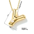Golden stainless steel letter Y pendant necklace featuring a small star-shaped gemstone - Letter Y Style (N01069-Y)