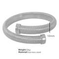 Silver stainless steel snake bone spiral bracelet with 10mm width and 34g weight - Steel Color 10MM