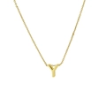 Classic 18k gold plated necklace featuring a polished minimalist capital letter Y pendant - Letter Y