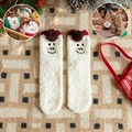 White Christmas fleece socks with snowman embroidery and festive hanging gift ball - One Size (34-43) / Colored Ball Snowman