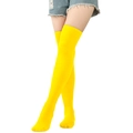 Chaussettes montantes jaune vif avec revers côtelés pour un look élégant et moderne - Jaune Vif
