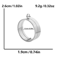 Detailed dimensions of silver stainless steel round glass locket pendant with weight specs - Inner Diameter 15mm - Cavity Thickness 10mm / Steel