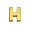 8mm gold-plated slide letter H charm with a polished finish for DIY jewelry - Letter-H / 8mm (Inner Diameter)
