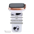 Luxury heart leopard print charms set for 21mm silicone smartwatch straps with crystals - Leopard Heart Style (5572578809391) / Black Sponge Packaging / No.32 Silver