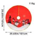 Gonna per albero di Natale rossa con pupazzo di neve e bordo dorato, diametro 101 cm - Stile Babbo Natale e Pupazzo di Neve Rosso Grande