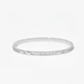 Elegant silver stainless steel bracelet featuring a row of sparkling inlaid zircons - Silver Full Zirconia Round Bangle (PD1258)