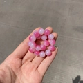 Exquisite handmade bracelet with pink and white gradient beads and elegant round charms - [10m Small Ice Translucent Pink] Glass #sz563