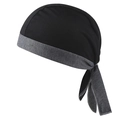 Détail du bandana pirate respirant bicolore avec sangles réglables et coutures précises - Gris Foncé + Noir