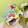 Miniature colorful sushi cooking truck keychain toy in vibrant blue and green shades - Sushi Cart