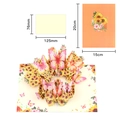 3D sunflower popup greeting card with pink butterfly including envelope and size specs - Flower & Butterfly (Orange Cover)