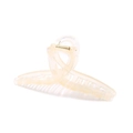 Cross-shaped hair claw clip in translucent creamy yellow resin with gold spring - Bulk Packaging / Clear White